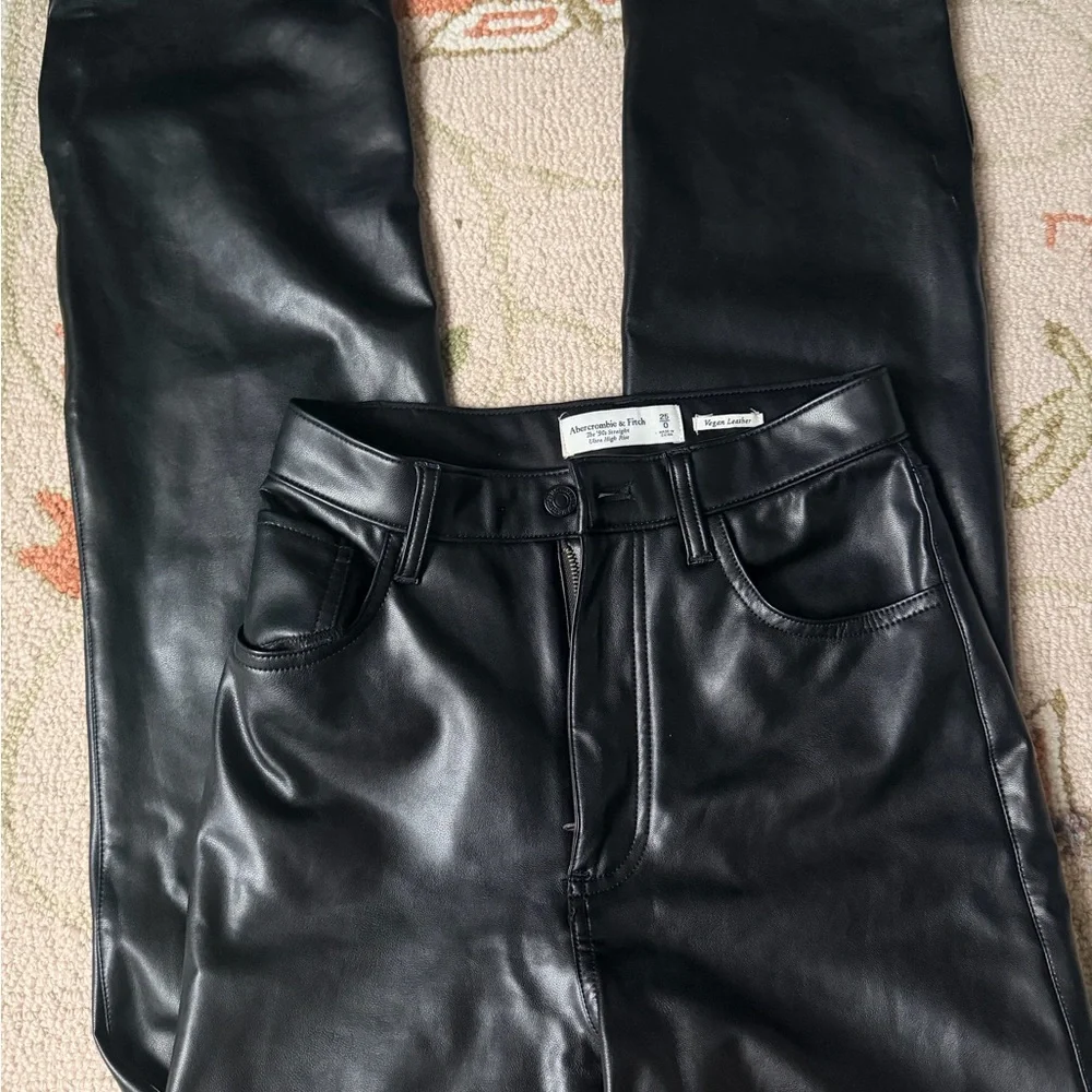 Abercrombie Faux Leather Split Leg Pants - Picture 5 of 5